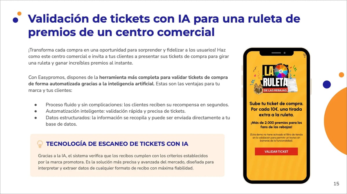 ejemplo de ruleta con validación de tickets con IA