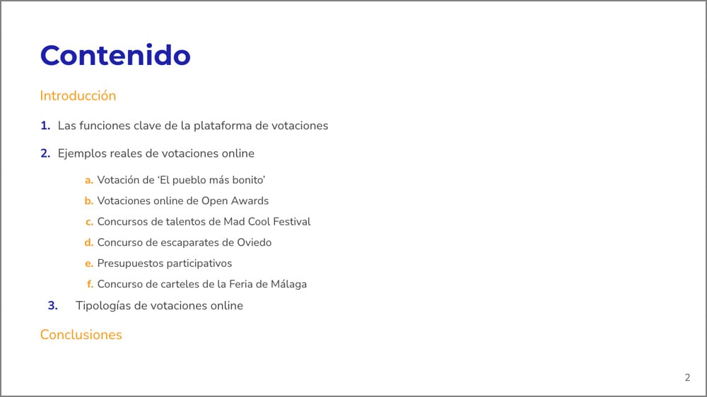 indice ebook votaciones